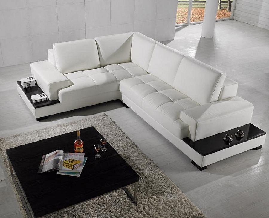 L-shaped Leather Sectionals Sofas